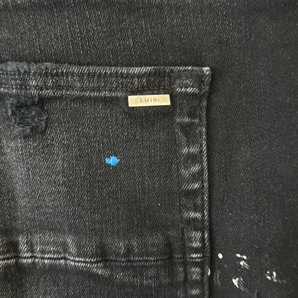 AMIRI Black Flare Wide Leg Jeans with Embellishments Paint size 38 - Picture 16 of 17